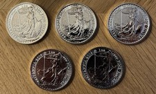 5x 1oz Silver Britannia Coins