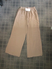 Fashion ladies cropped trousers size 12 petite wide leg pants elasticated waist