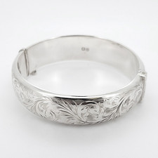 Vintage Silver Engraved Bangle