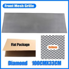 100x33cm Black Diamond Aluminium Car Bumper Grille Mesh Net Vent Hole 3x6mm UK@