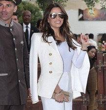 Victoria Beckham Classic 18K Gold Oversized Mirrored Sunglasses ASO Eva Longoria