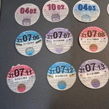15 Vintage UK Car Tax Discs