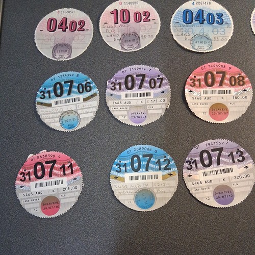 Vintage car tax - car, discs