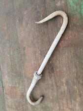 Vintage Heavy Butchers Meat Hook With Bracket Sliding Rotating Galvanised Steel