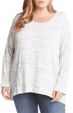 Karen Kane Grey Ribbed Scoop