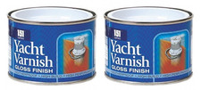 2 x 180ml YACHT Varnish Paint Interior Exterior Coatings Gloss Wooden 151