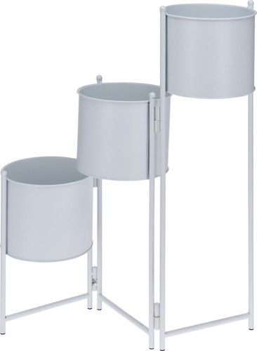 White metal plant pot - white,