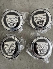 4 X GENUINE JAGUAR X S Type E F I-Pace XK XF XE XJ BLACK ALLOY WHEEL CENTRE CAP