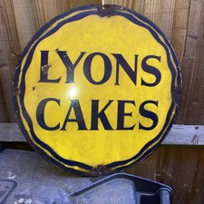 Lyons Cakes Enamel Sign round