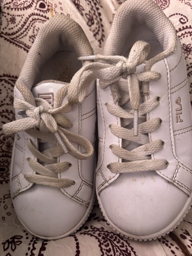 Girls white fila trainers - white, size