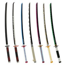 Bamboo Anime Sword Demon Slayer Wood Prop Cosplay Blunt Katana Gift Sheath 100cm