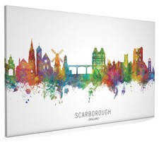 Scarborough Skyline, Poster, Canvas or Framed Print, watercolour painting 7383