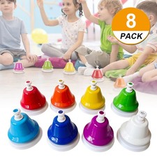Colorful 8 Note Hand Bell Set Musical Instrument Toy for Kids and Children