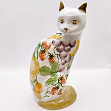 Cat Sitting Porcelain Figurine