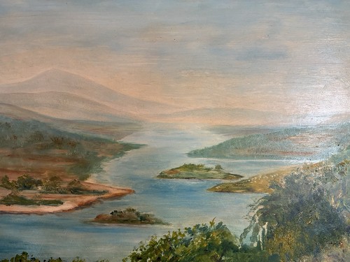 Vintage landscape oil - vintage, painting