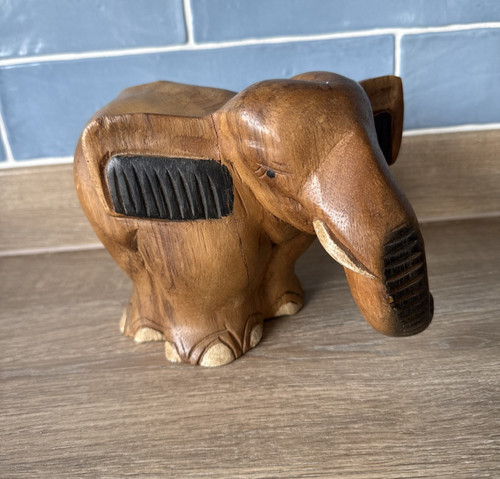 Vintage hand carved wooden - carved,