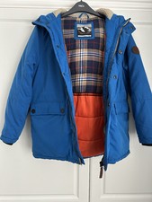 Boys Bright Blue Padded Coat from Next, Age 11 Years/146cm, VGC 