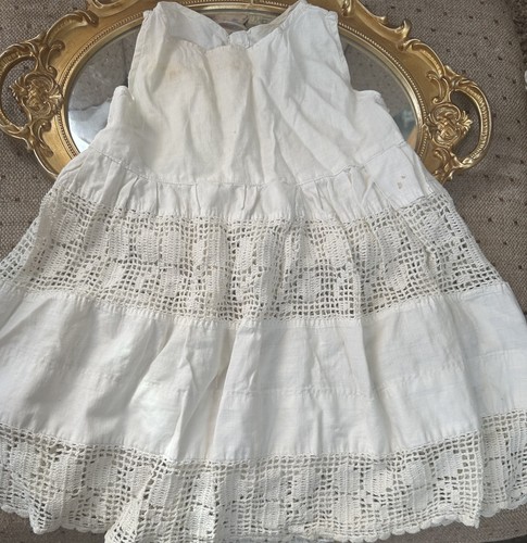 Antique whites doll dress with - doll,