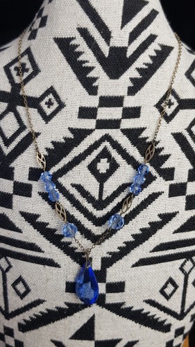 Blue glass art deco - glass, costume