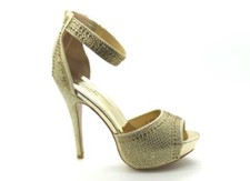 Womens Ladies Platform Glitter