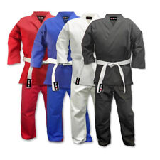 ADULT KARATE SUIT AIKIDO MARTIAL ART GI UNIFORM SUITS WHITE BLACK BLUE RED