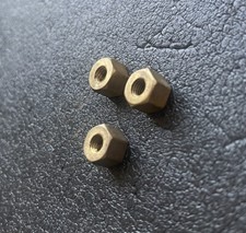 AUSTIN J40 PEDAL CAR ORIGINAL WHEEL BRASS FIXING NUTS X 3 SET
