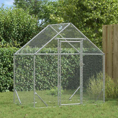 Chicken cage silver galvanised - chicken,