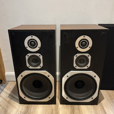 Vintage Sanyo Three Way Speakers - Wood Effect Possibly Model HF250 2TK ?