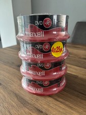 Maxell DVD-R Pack Of 25 4.7GB Blank DVDs 16x Speed 120 Min Video Sealed 4 Packs