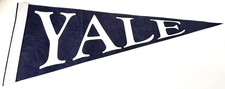 Vintage 1960's Yale University Stiff Felt Pennant 24" x 9"