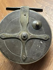 Antique Fishing Reel Rare D Slater Patent 615 Brass Star Back Reel C1880/90s 4in