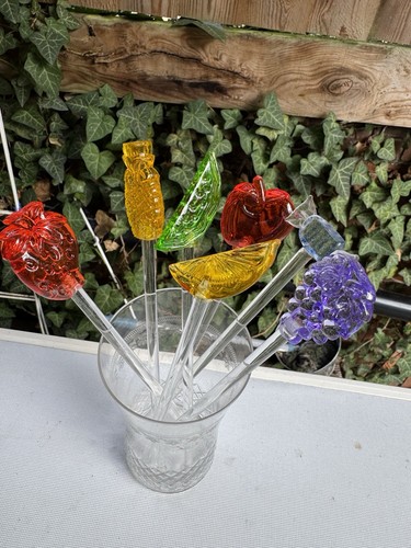 Vintage glass swizzle - glass,