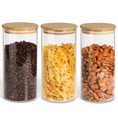 Clear glass jar set - glass, for