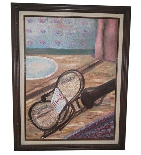 Vintage oil painting - oil, rocking