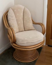 Wicker chair and cushions, conservatory or home furniture