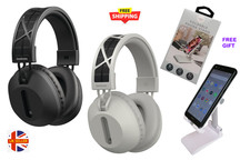 Goodmans Bluetooth Wireless Headphones USB & Solar Powered With Free Phone Stand