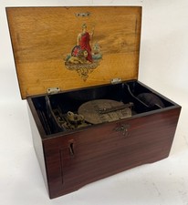 Antique Royal Britannia Polyphon Musical Box With 12 Disks In Working Order