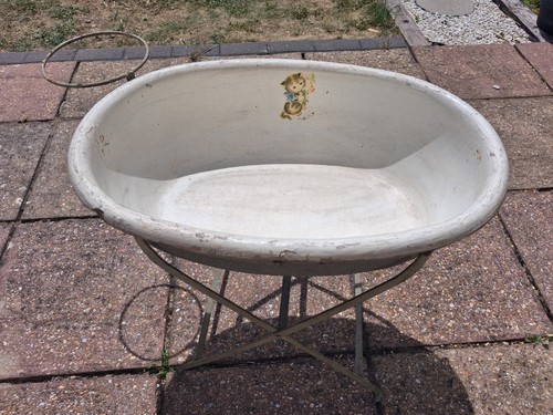 Vintage baby bath with stand - vintage,