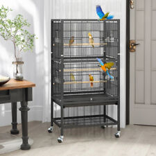 LARGE 132cm Tall Parrot Cage With Shelf Budgie Canary Cockatiel Aviary Flight UK