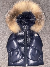 Blue Moncler Coat with fur