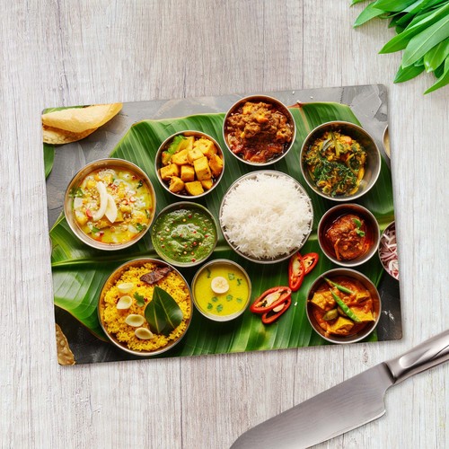 South indian thali - thali, banana