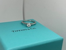 Tiffany & Co Platinum Knife Edge 0.33ct E/VVS2 Diamond Engagement Ring Size H