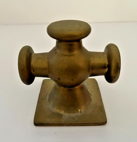 Antique solid brass cross - brass,