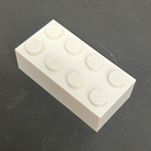 Lego white brick 2x4 plastic - lego,