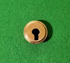 Small brass round flange escutcheon keyhole cover insert thread key drawer craft