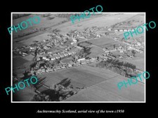 OLD LARGE HISTORIC PHOTO OF AUCHTERMUCHTY SCOTLAND AERIAL VIEW OF TOWN c1950