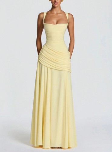 Yellow ruched mermaid - , drop