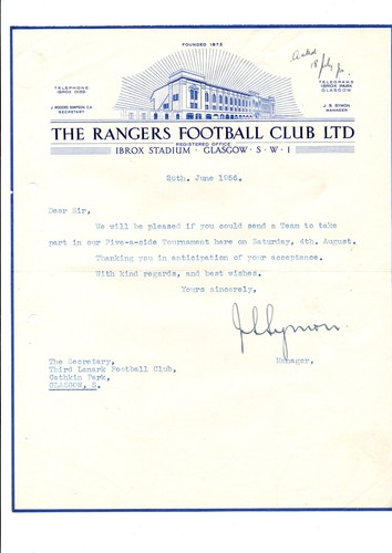 Rangers third lanark - 56/57, v