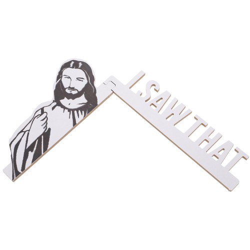 Wooden door corner jesus sign - wooden,