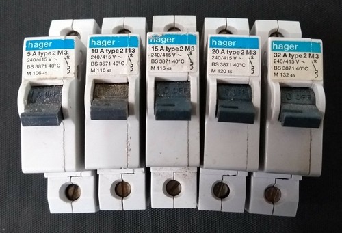 Hager mcb 32a 20a 15a - mcb, 15a,